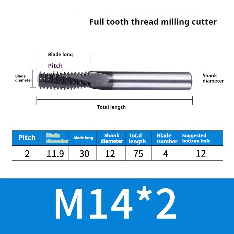 2034-65° three-tooth thread milling cutter, tungsten steel alloy end mill, tooth milling cutter, three-edged coating, M2M3M4M6 CNC cutter Shandong Denso Pricision Tools Co.,Ltd.